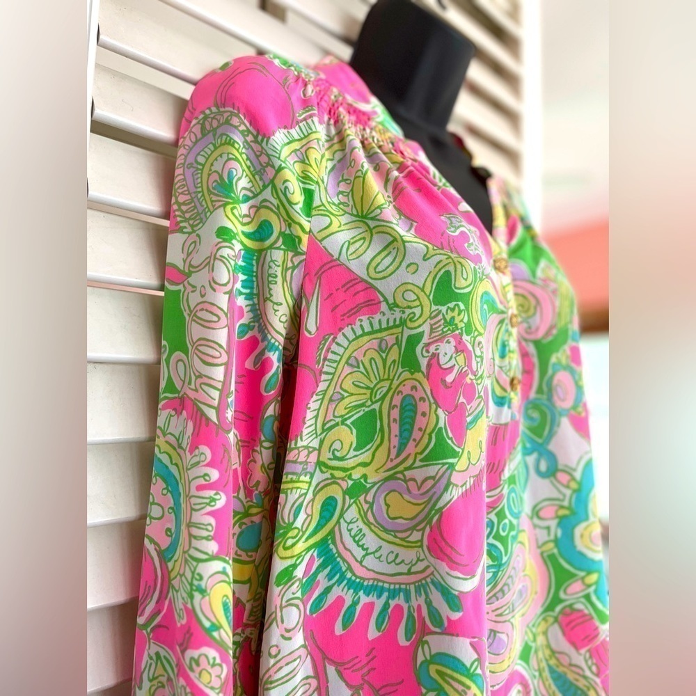 Lilly Pulitzer Elsa Blouse In Chin Chin Sz Xs